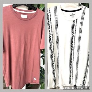 Hollister Mens Striped T Shirt M Lot 2